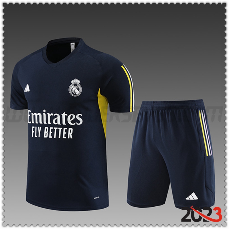 Camiseta Entrenamiento + Cortos Real Madrid Ninos Azul marino 2023 2024