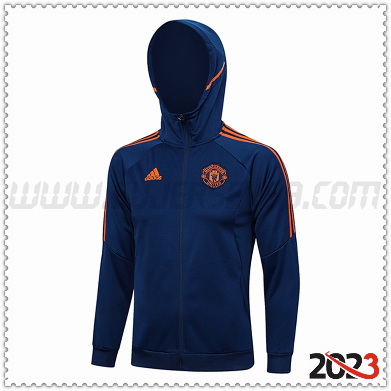 Chaqueta Con Capucha Manchester United Azul marino 2023 2024