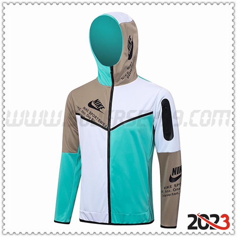 Chaqueta Con Capucha Nike Verde/Blanco 2023 2024