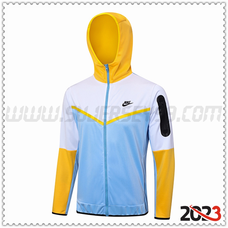 Chaqueta Con Capucha Nike Azul/Blanco/Amarillo 2023 2024