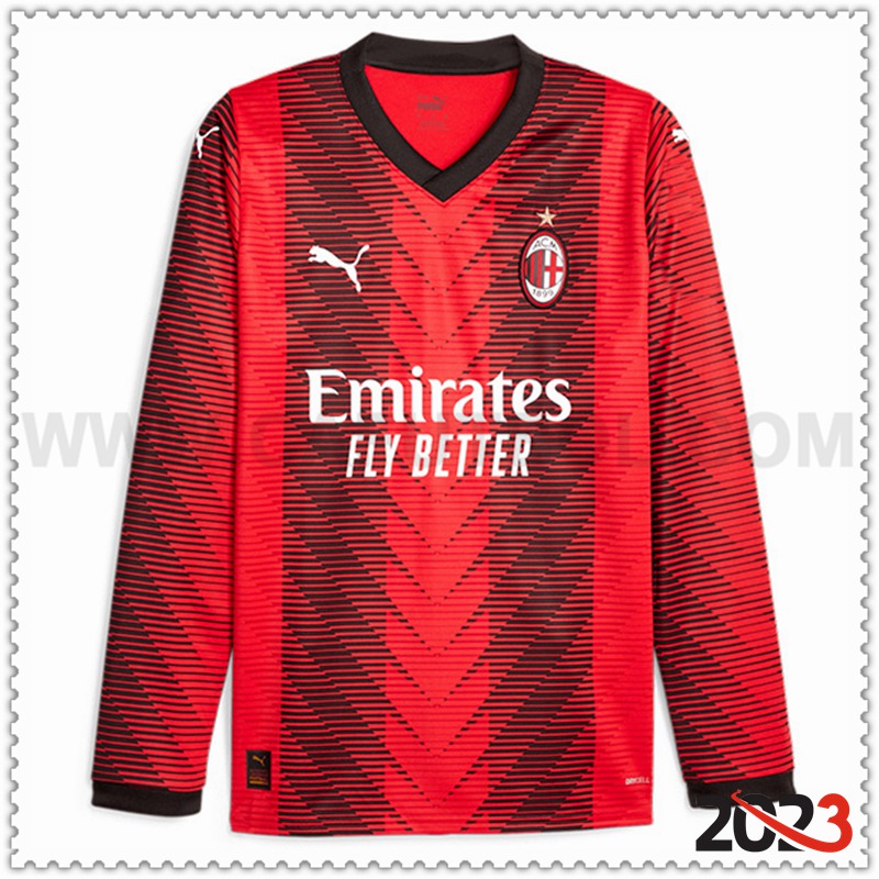 Primera Camiseta Futbol AC Milan Manga larga 2023 2024