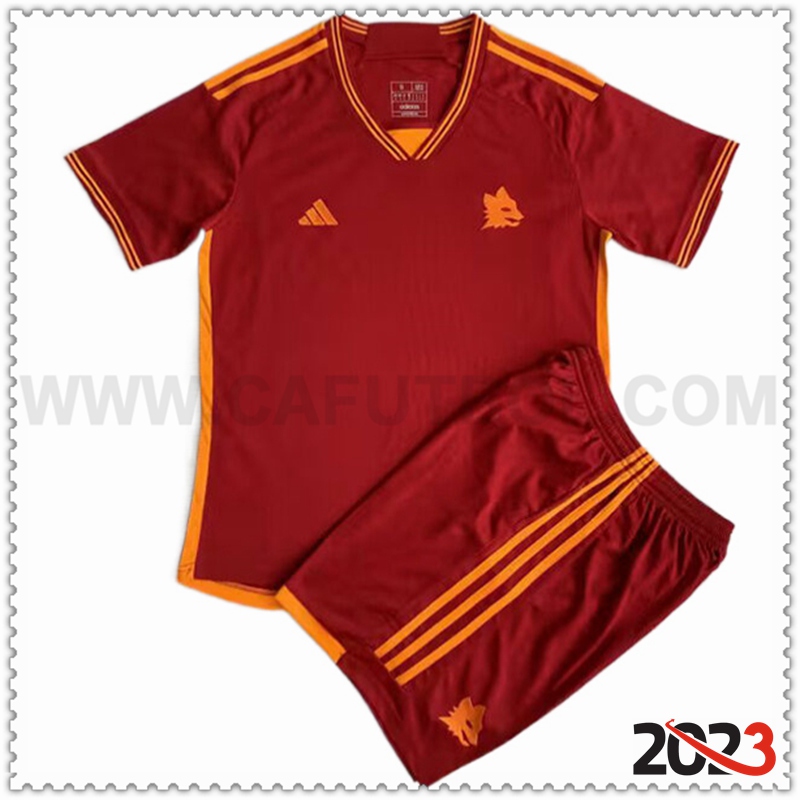 Primera Equipacion del AS Roma Ninos 2023 2024