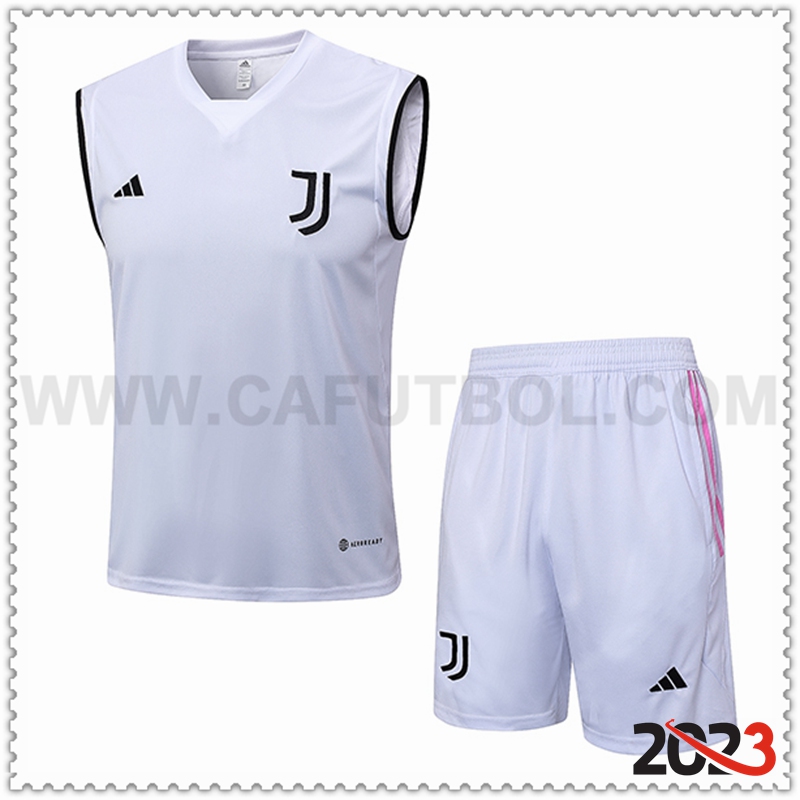 Camiseta Entrenamiento sin mangas + Cortos Juventus Blanco 2023 2024 -02