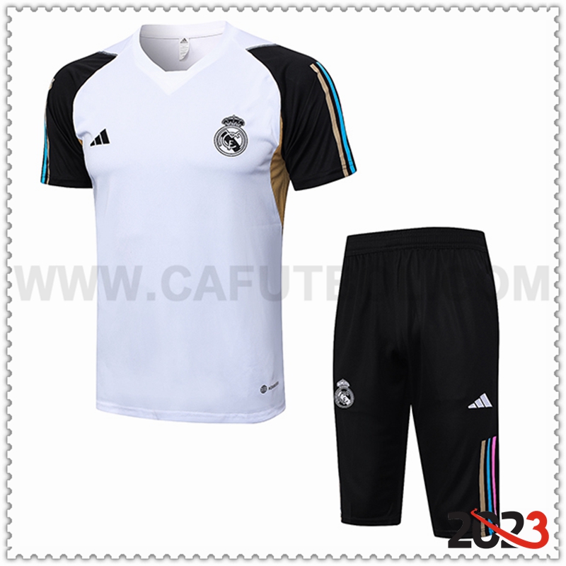 Camiseta Entrenamiento + Cortos Real Madrid Blanco 2023 2024 -05