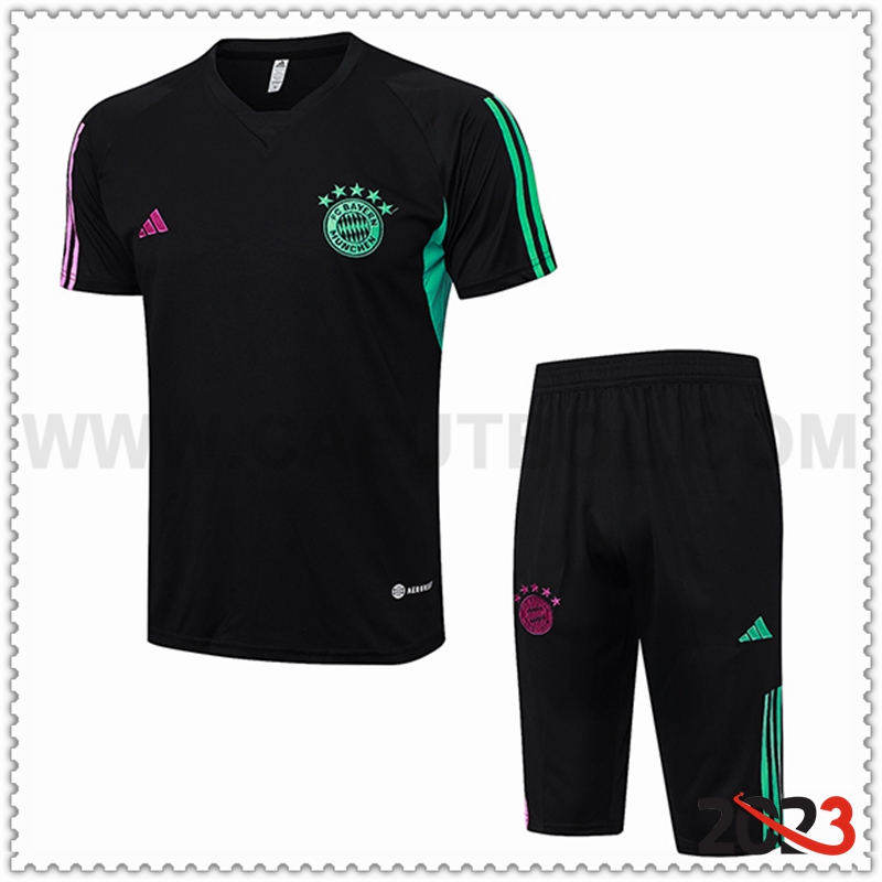 Camiseta Entrenamiento + Cortos Bayern Munich Negro 2023 2024 -04