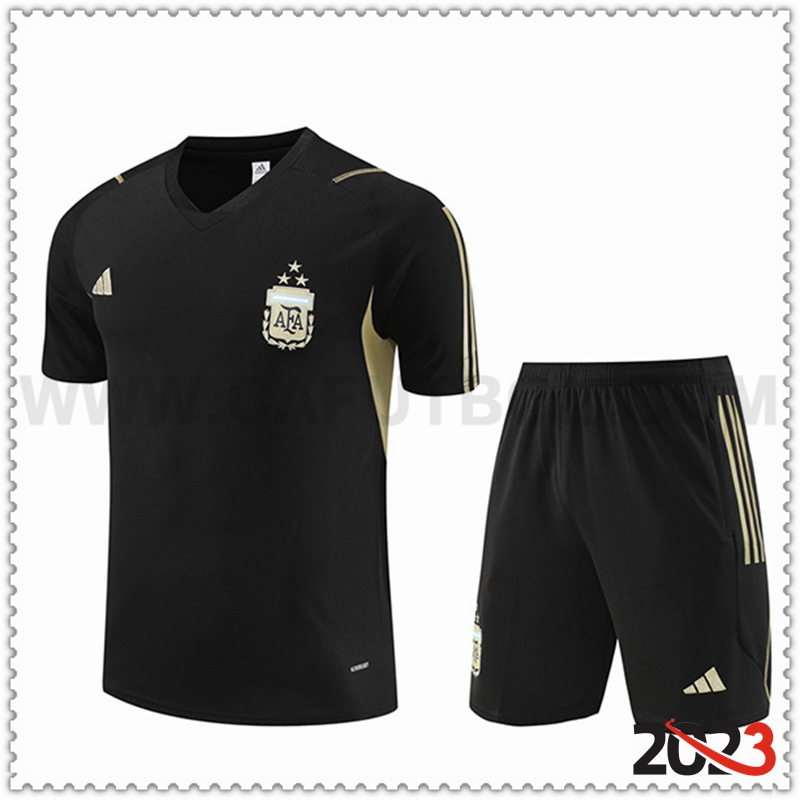 Camiseta Entrenamiento + Cortos Argentina Negro 2023 2024