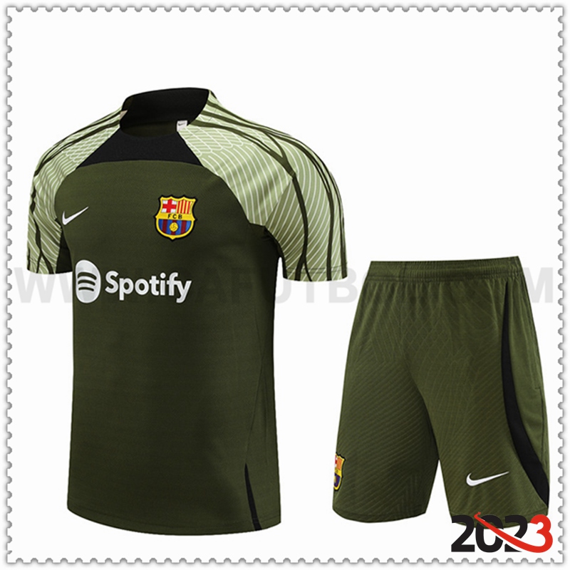 Camiseta Entrenamiento + Cortos FC Barcelona Verde 2023 2024 -02