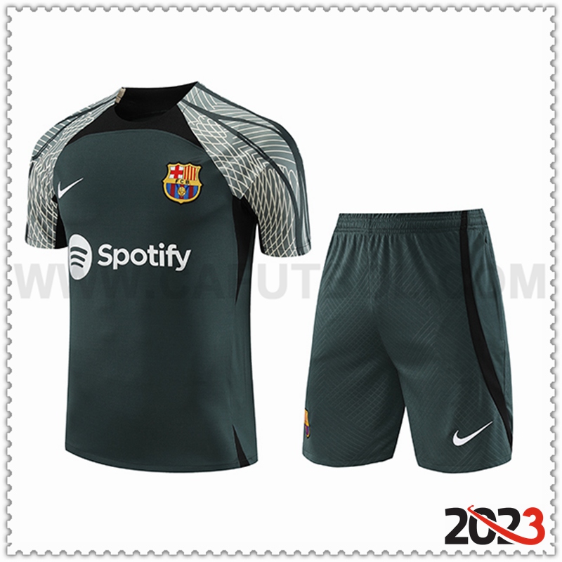 Camiseta Entrenamiento + Cortos Jordan FC Barcelona Verde 2023 2024 -02