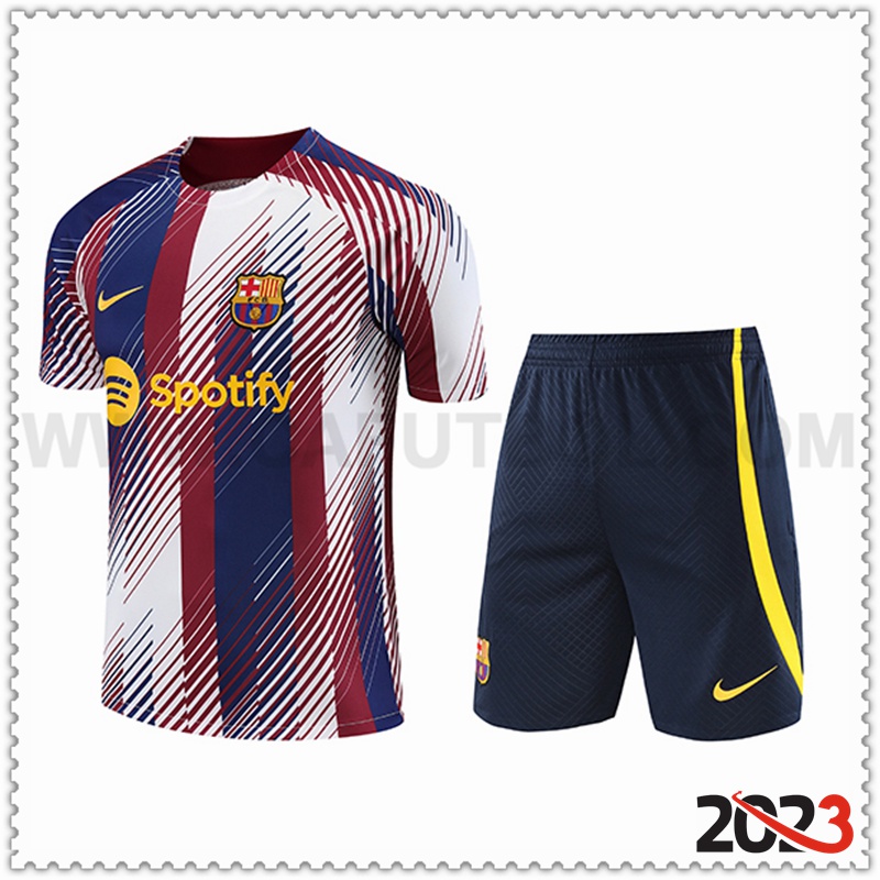 Camiseta Entrenamiento + Cortos Jordan FC Barcelona Azul/Blanco/Rojo 2023 2024