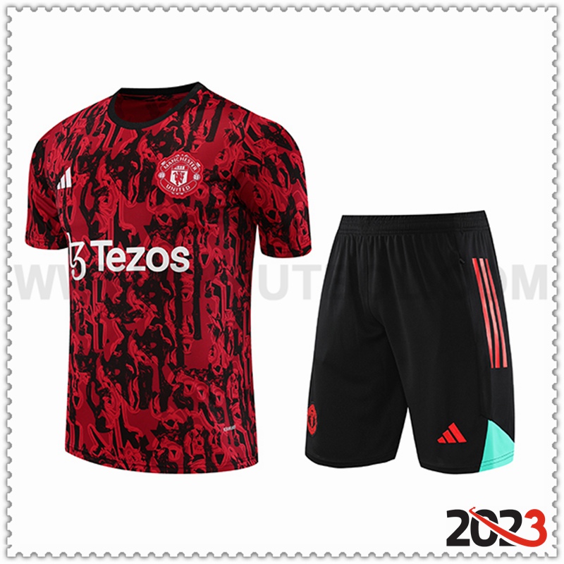 Camiseta Entrenamiento + Cortos Jordan Manchester United Rojo 2023 2024