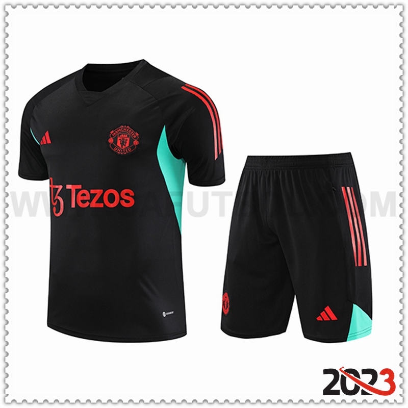 Camiseta Entrenamiento + Cortos Jordan Manchester United Negro 2023 2024