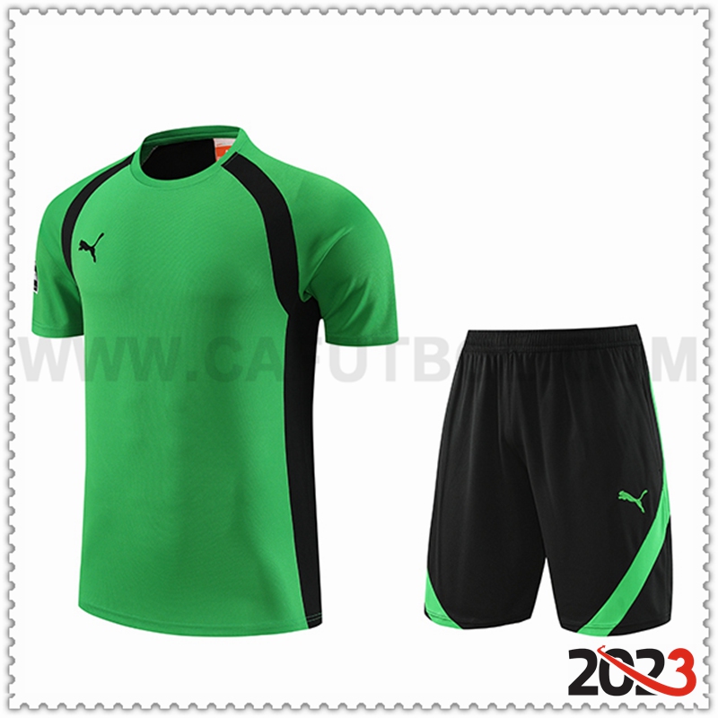 Camiseta Entrenamiento + Cortos Puma Verde 2023 2024