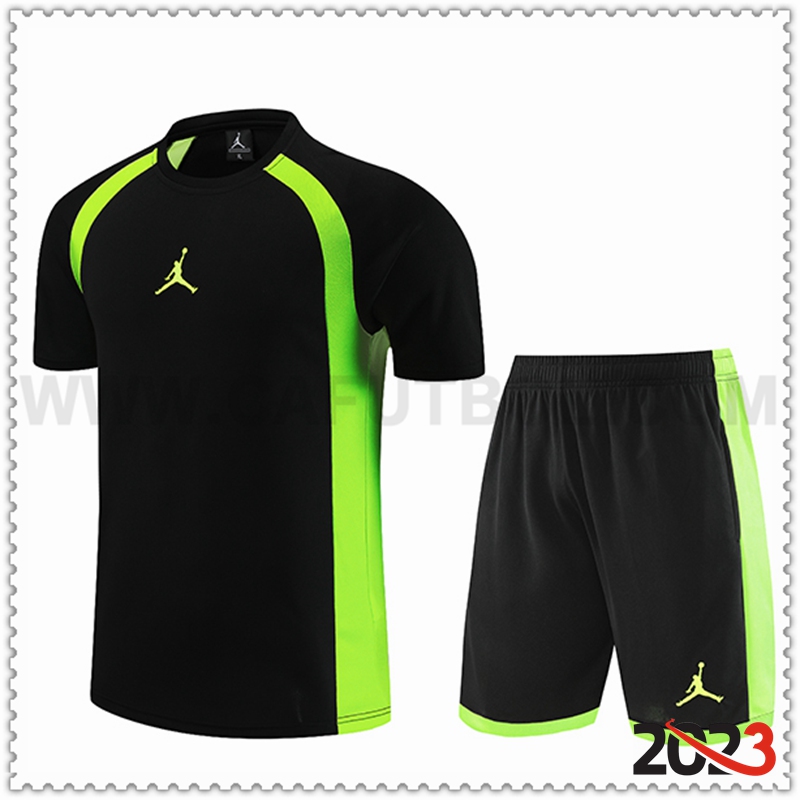 Camiseta Entrenamiento + Cortos Jordan Negro 2023 2024
