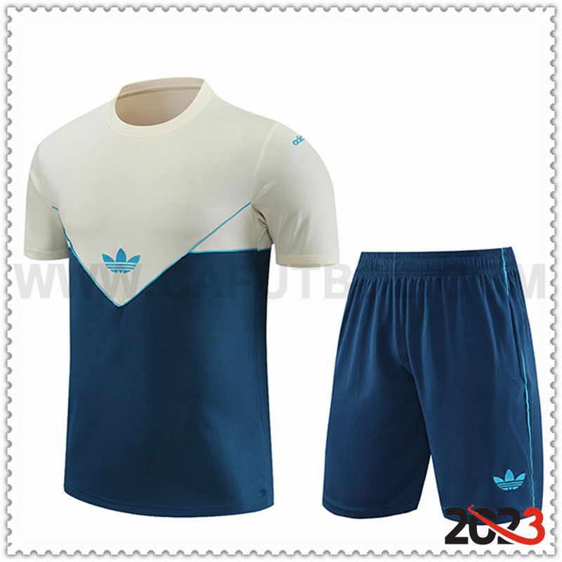 Camiseta Entrenamiento + Cortos Adidas Blanco/Azul 2023 2024