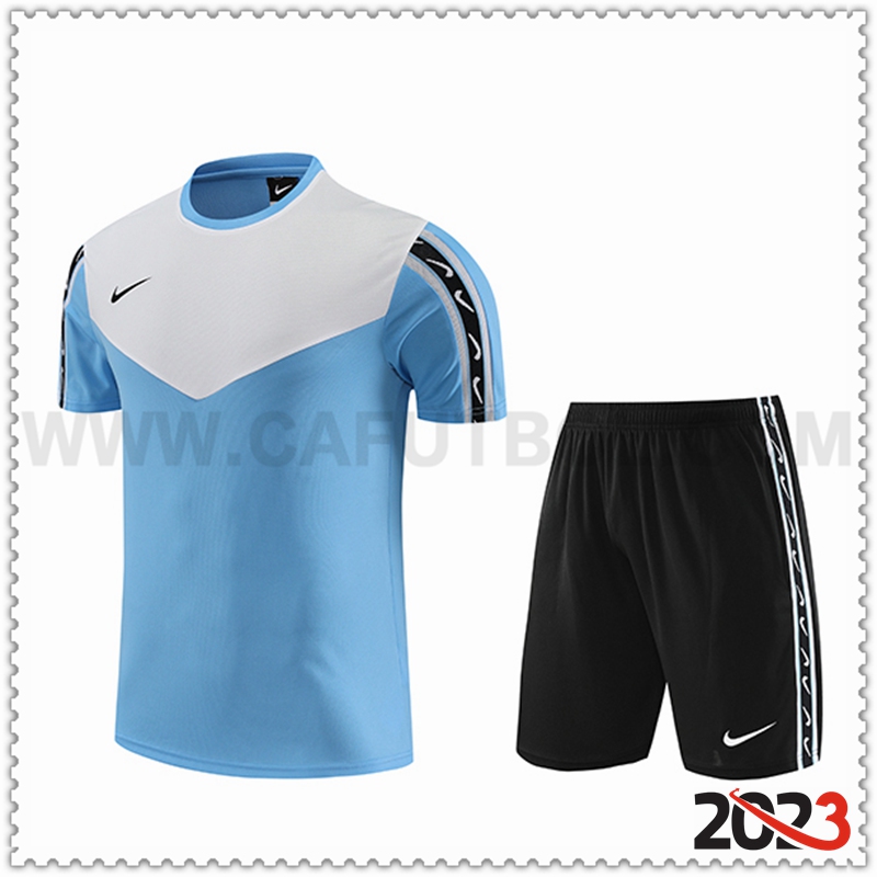 Camiseta Entrenamiento + Cortos Nike Azul/Blanco 2023 2024