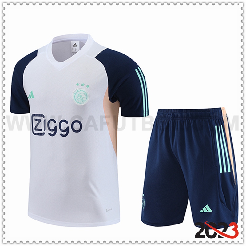 Camiseta Entrenamiento + Cortos Ajax Blanco 2023 2024