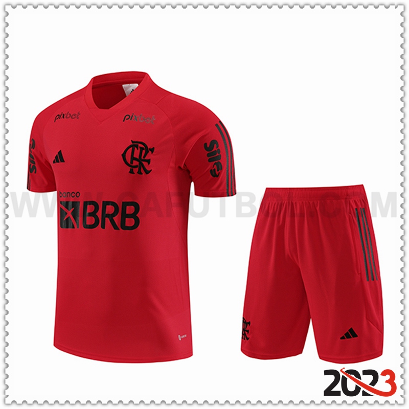 Camiseta Entrenamiento + Cortos Flamengo Rojo 2023 2024 -02