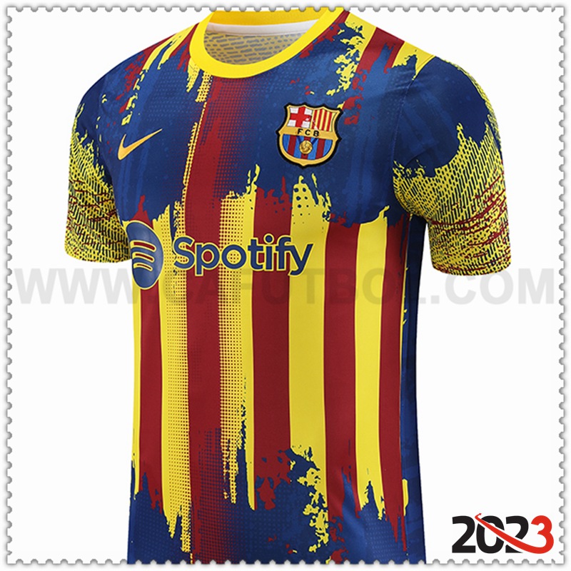 Camiseta Entrenamiento FC Barcelona Rojo/Amarillo 2023 2024