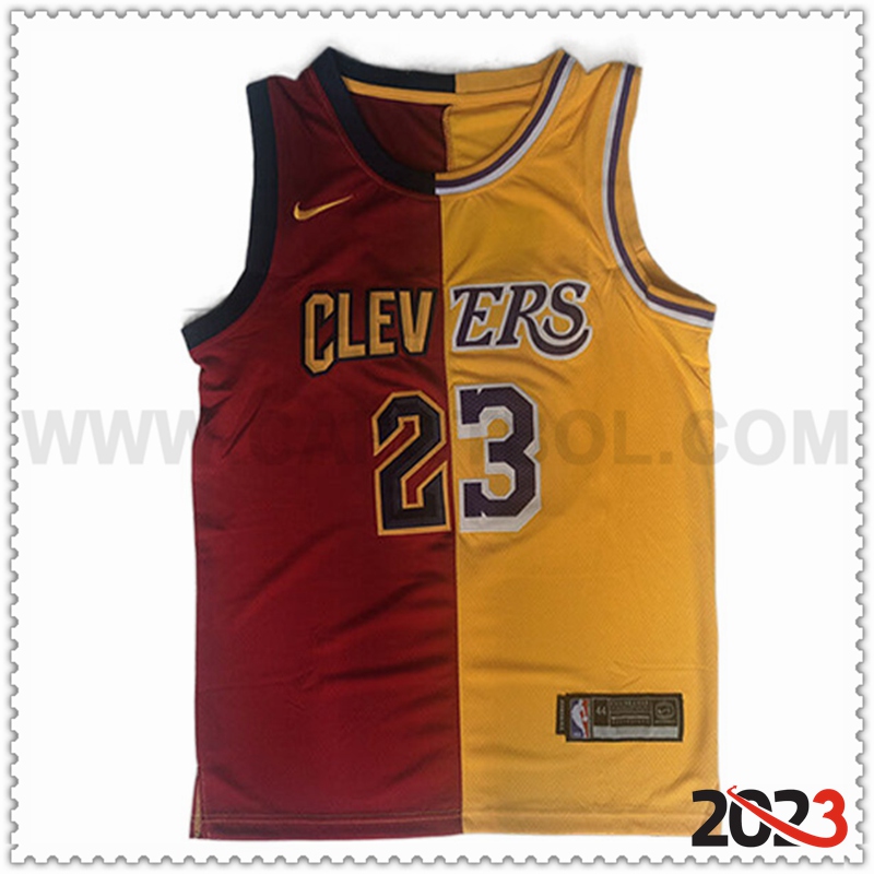 Camisetas Cleveland Cavaliers (JAMES #23) 2023/24 Rojo/Amarillo