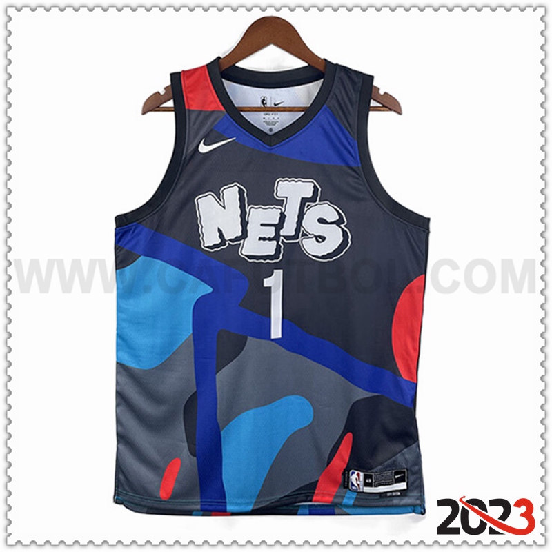 Camisetas Brooklyn Nets (BRIDGES #1) 2023/24 Azul/Gris