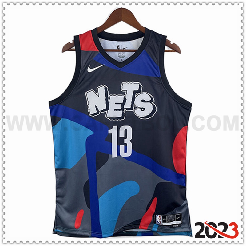 Camisetas Brooklyn Nets (HARDEN #13) 2023/24 Azul/Gris