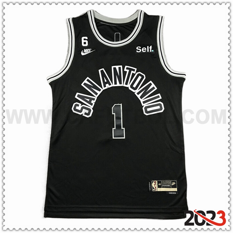 Camisetas San Antonio Spurs (WAMBANYAMA #1) 2023/24 Negro