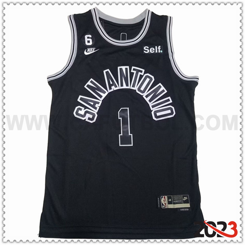 Camisetas San Antonio Spurs (WEMBANYAMA #1) 2023/24 Negro -03