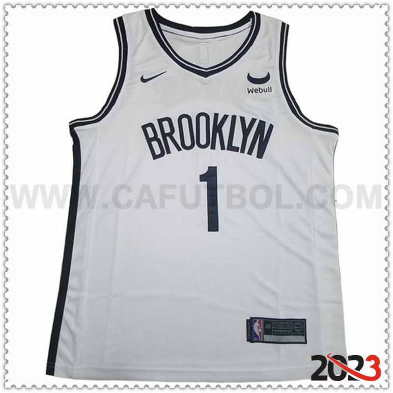 Camisetas Brooklyn Nets (BRIDGES #1) 2023/24 Blanco -03