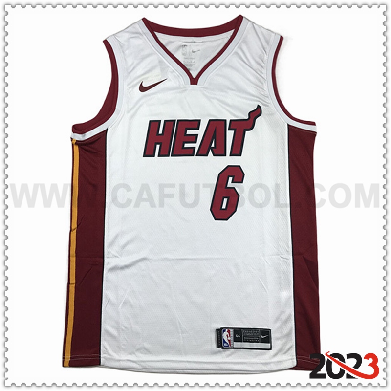 Camisetas Miami Heat (JAMES #6) 2023/24 Blanco