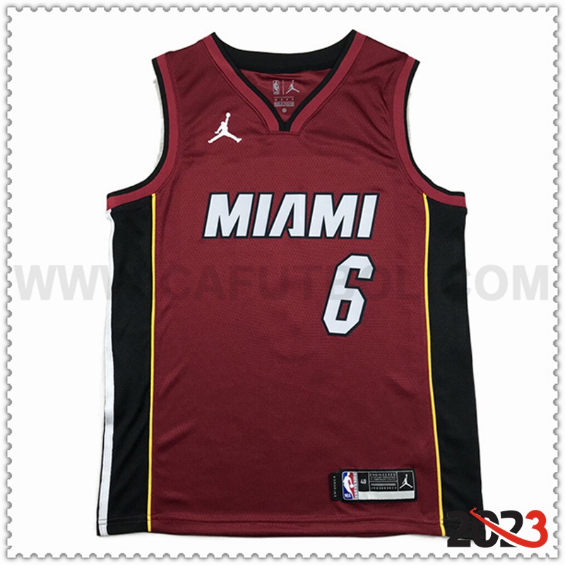 Camisetas Miami Heat (JAMES #6) 2023/24 Rojo