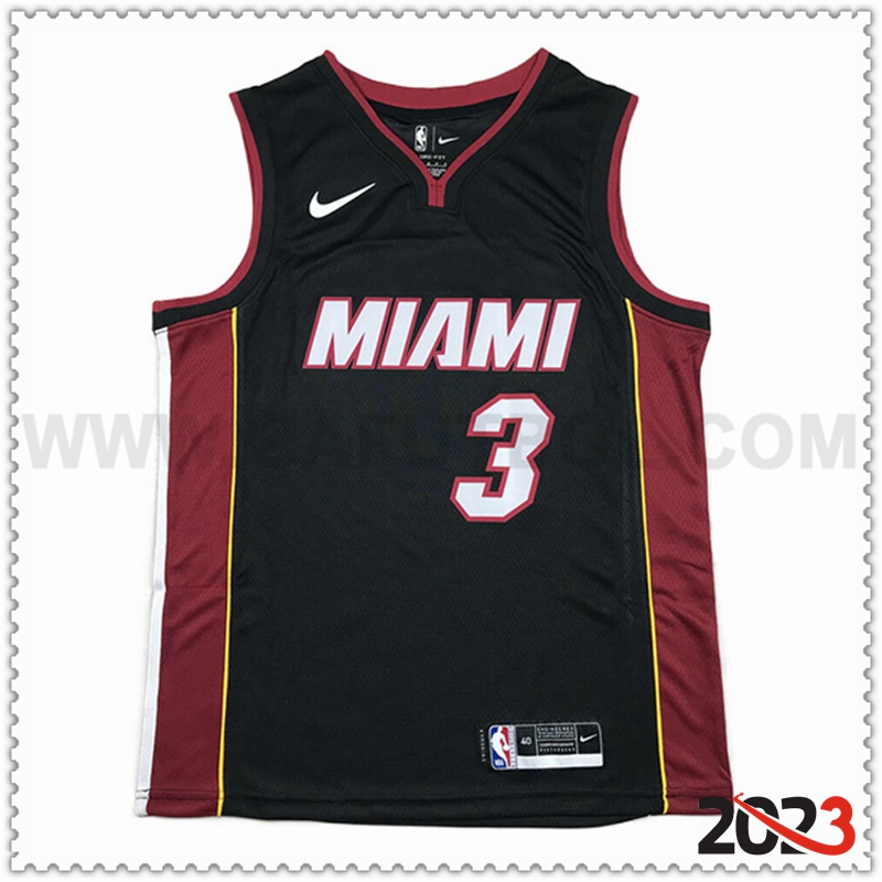 Camisetas Miami Heat (WADE #3) 2023/24 Negro -04