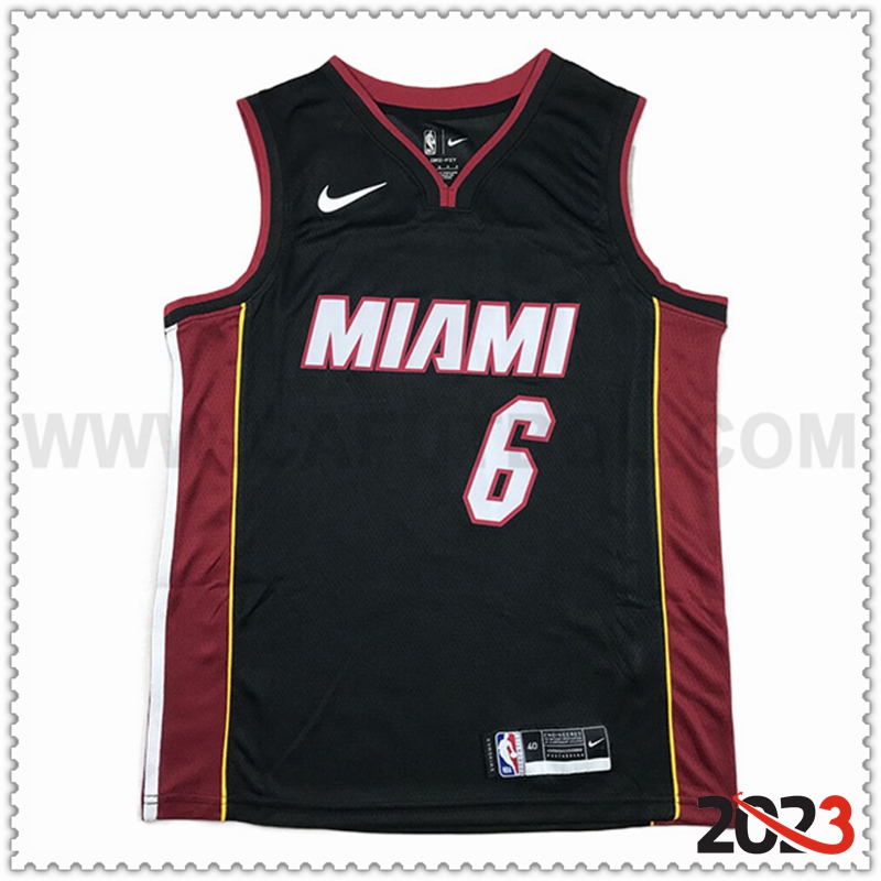 Camisetas Miami Heat (JAMES #6) 2023/24 Negro