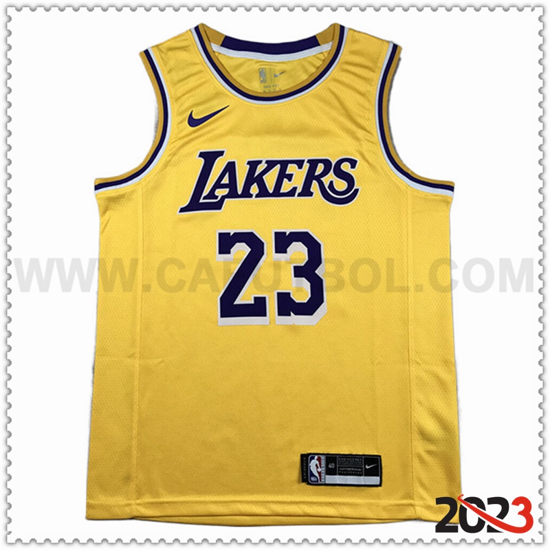 Camisetas Los Angeles Lakers (JAMES #23) 2023/24 Amarillo