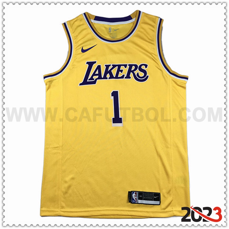 Camisetas Los Angeles Lakers (RUSSELL #1) 2023/24 Amarillo