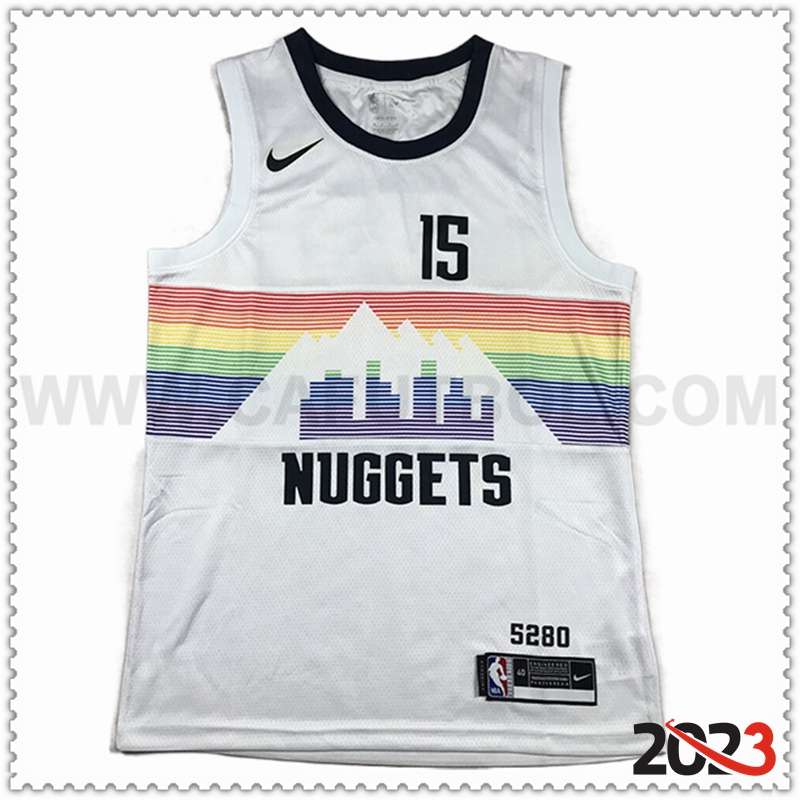 Camisetas Denver Nuggets (JOKIC #15) 2023/24 Blanco -02