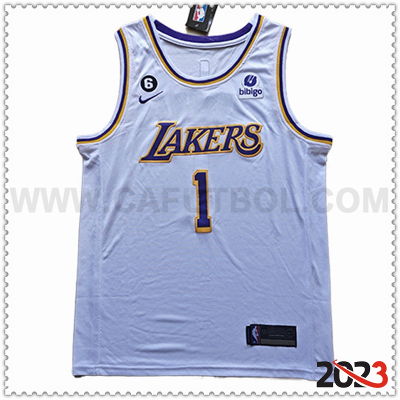 Camisetas Los Angeles Lakers (RUSSELL #1) 2023/24 Blanco