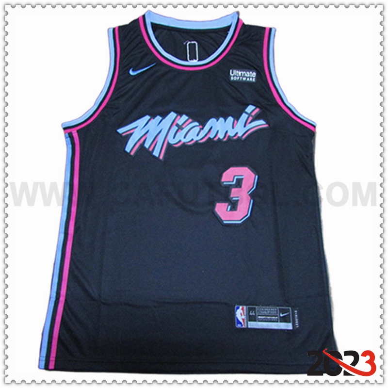 Camisetas Miami Heat (WADE #3) 2023/24 Negro -03