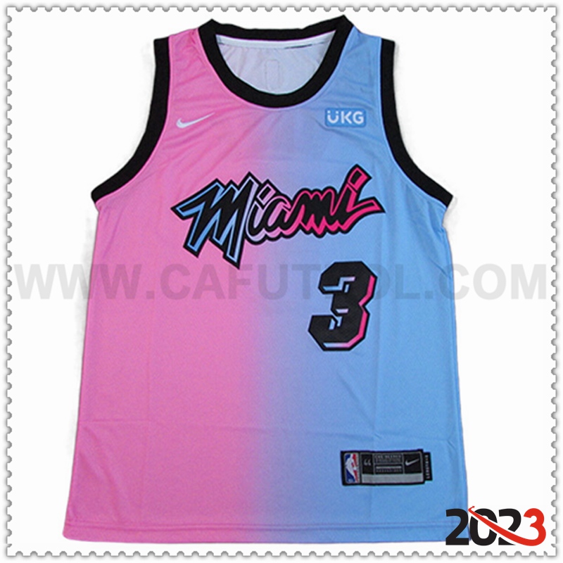 Camisetas Miami Heat (WADE #3) 2023/24 Azul/Rosa