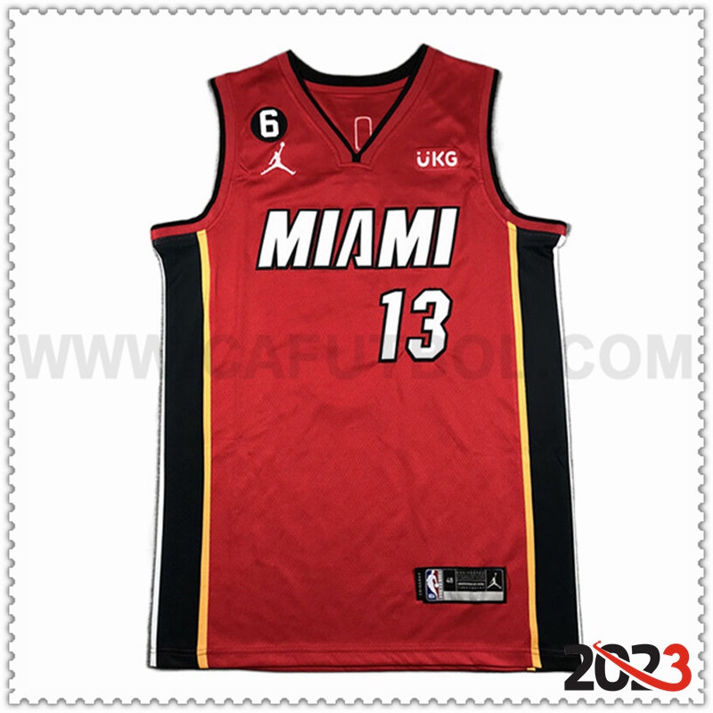 Camisetas Miami Heat (ADEBAYO #13) 2023/24 Rojo -02