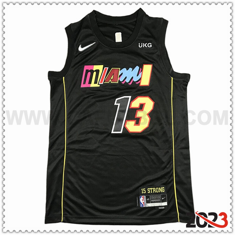 Camisetas Miami Heat (ADEBAYO #13) 2023/24 Negro -02