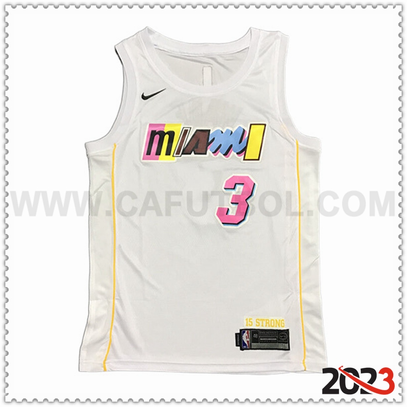 Camisetas Miami Heat (WADE #3) 2023/24 Blanco -03