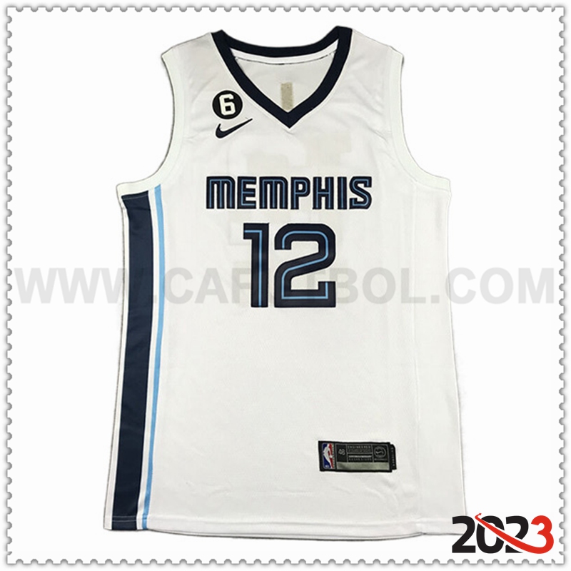 Camisetas Memphis Grizzlies (MORANT #12) 2023/24 Blanco -02