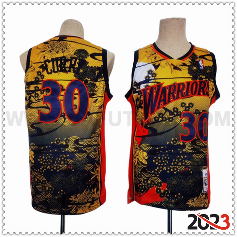 Camisetas Golden State Warriors (CURRY #30) 2023/24 Negro/Amarillo