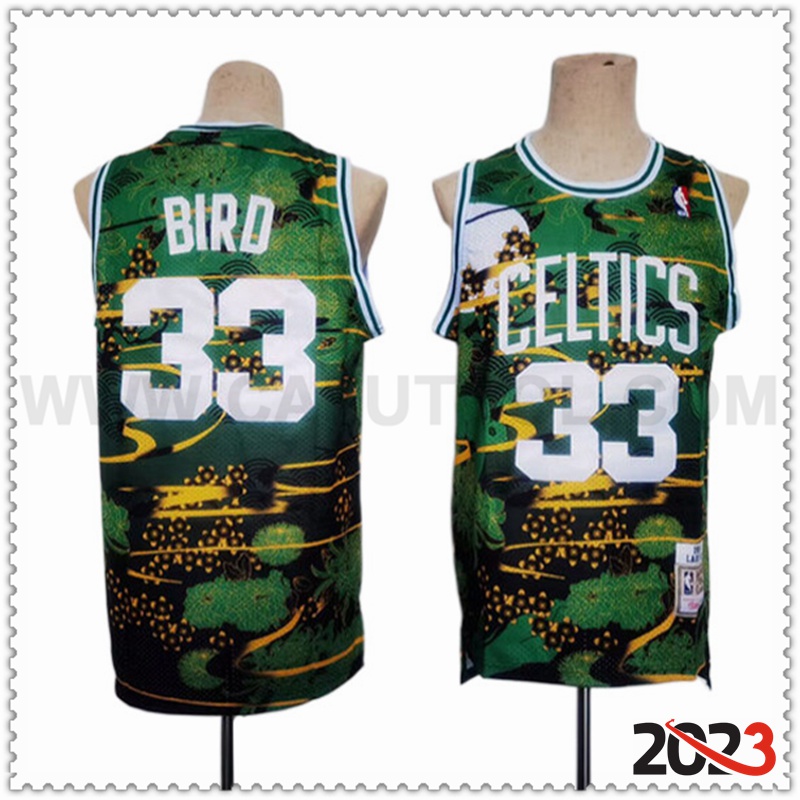 Camisetas Boston Celtics (BIRD #33) 2023/24 Negro/Verde -02