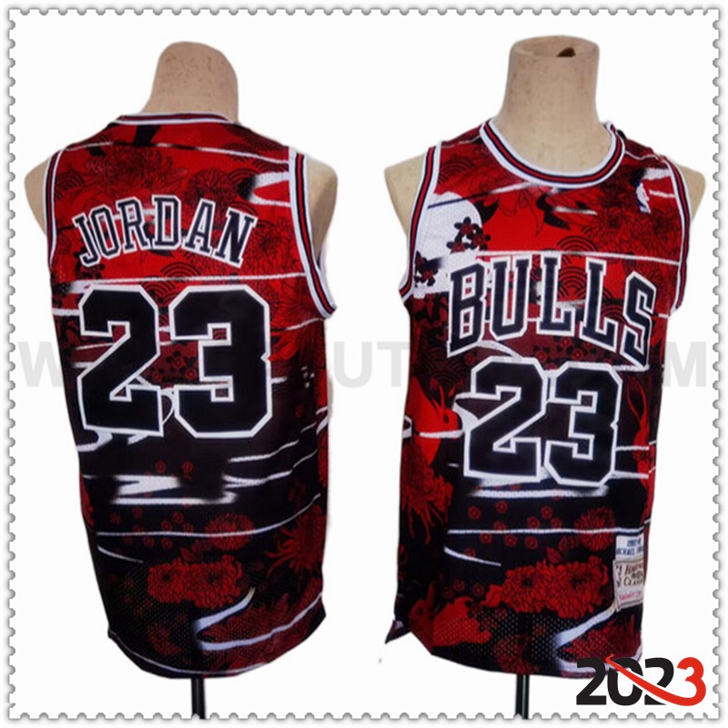 Camisetas Chicago Bulls (JORDAN #23) 2023/24 Negro/Rojo -02