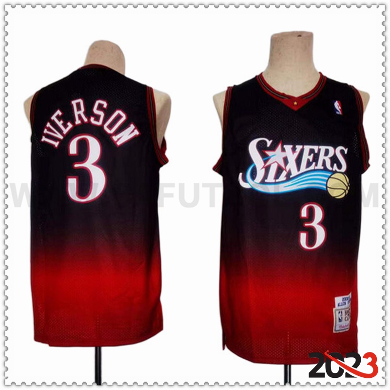 Camisetas Philadelphia 76ers (IVERSON #3) 2023/24 Negro/Rojo