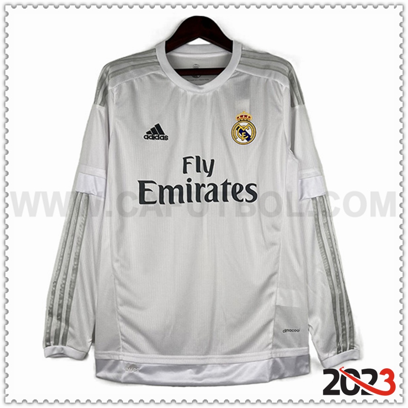 Primera Camiseta Retro Real Madrid Mangas largas 2015/2016