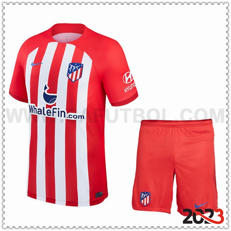 Primera Equipacion del Atletico Madrid + Pantalones Cortos 2023 2024