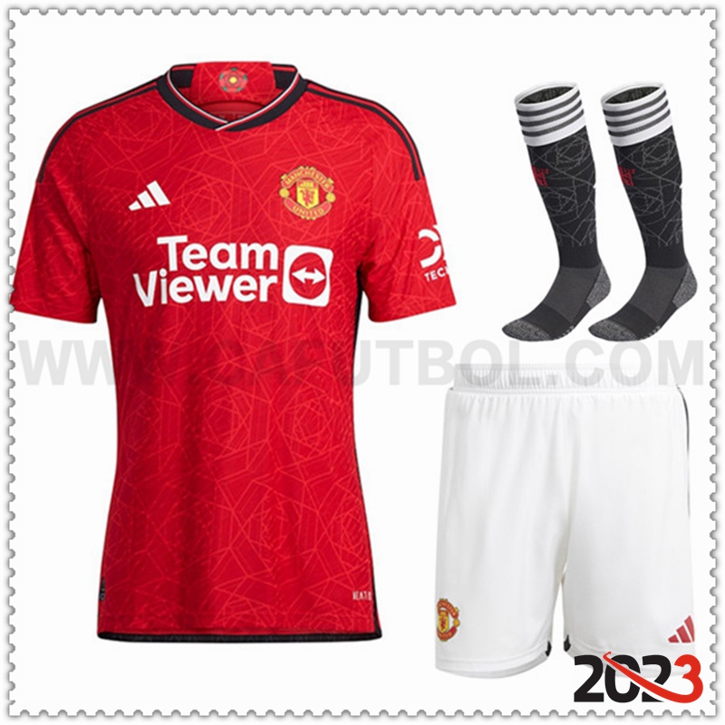 Primera Equipacion del Manchester United (Pantalones + Calcetines) 2023 2024