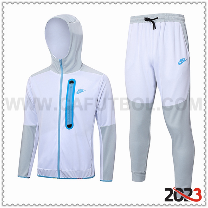 Rompevientos Con Capucha Chandal Nike Blanco 2023 2024 -02